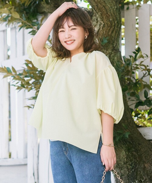 ブラウス シャツ 「通気性/接触冷感」BREEZEMOVE ボリュームブラウス レディース 通気性/接触冷感】BREEZEMOVE ボリュームブラウス（シャツ