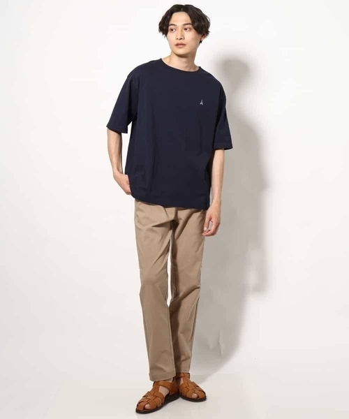 a.v.v（アーヴェヴェ）の「【接触冷感】エッフェル塔刺繍ボートネックTシャツ（Tシャツ/カットソー・メンズ・ネイビー/ライトグレー/ホワイト・48/46/50）」の12枚目の写真