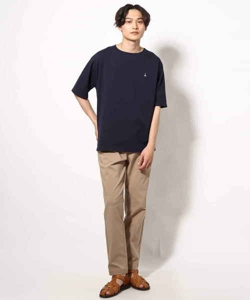 a.v.v（アーヴェヴェ）の「【接触冷感】エッフェル塔刺繍ボートネックTシャツ（Tシャツ/カットソー・メンズ・ネイビー/ライトグレー/ホワイト・48/46/50）」の13枚目の写真