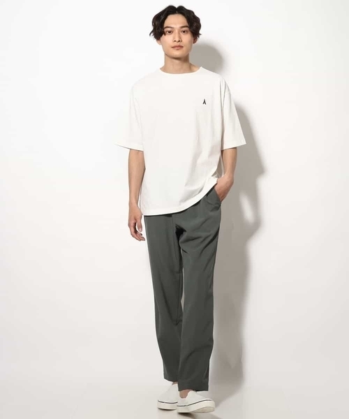 a.v.v（アーヴェヴェ）の「【接触冷感】エッフェル塔刺繍ボートネックTシャツ（Tシャツ/カットソー・メンズ・ネイビー/ライトグレー/ホワイト・48/46/50）」の18枚目の写真