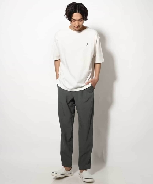 a.v.v（アーヴェヴェ）の「【接触冷感】エッフェル塔刺繍ボートネックTシャツ（Tシャツ/カットソー・メンズ・ネイビー/ライトグレー/ホワイト・48/46/50）」の19枚目の写真