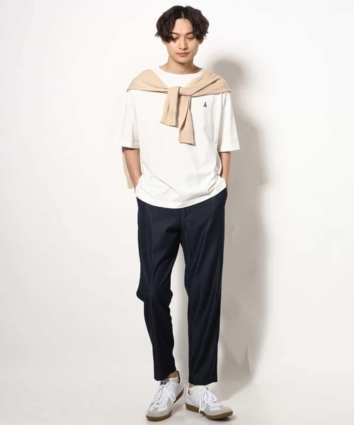 a.v.v（アーヴェヴェ）の「【接触冷感】エッフェル塔刺繍ボートネックTシャツ（Tシャツ/カットソー・メンズ・ネイビー/ライトグレー/ホワイト・48/46/50）」の20枚目の写真