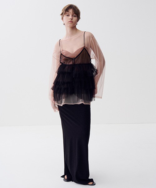 AKTE（アクテ）の「【AKTE × AMPHI】ポートレートネックブラトップ（キャミソール・レディース・ブラウン/ブラック・FREE）」の8枚目の写真