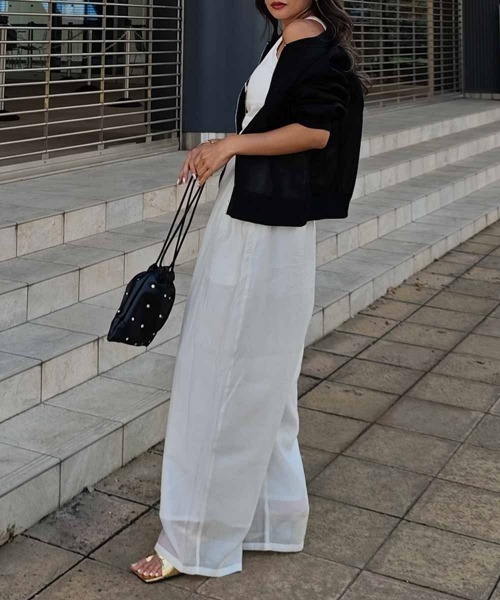 esutoreja（エストレジャ）の「リヨセルワイドパンツ（その他パンツ・レディース・ブラック/ホワイト・FREE）」の13枚目の写真