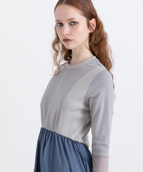 AULA AILA（アウラアイラ）の「ウエストスイッチングワンピース（ワンピース・レディース・ブラック/オフホワイト/ブルー・0）」の22枚目の写真