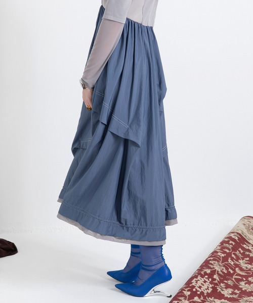 AULA AILA（アウラアイラ）の「ウエストスイッチングワンピース（ワンピース・レディース・ブラック/オフホワイト/ブルー・0）」の17枚目の写真