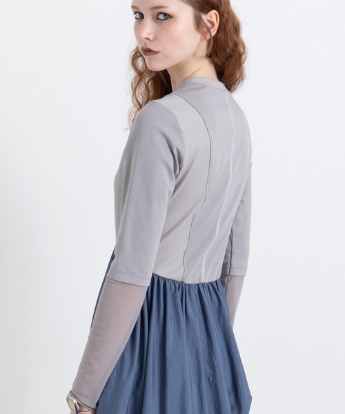 AULA AILA（アウラアイラ）の「ウエストスイッチングワンピース（ワンピース・レディース・ブラック/オフホワイト/ブルー・0）」の20枚目の写真