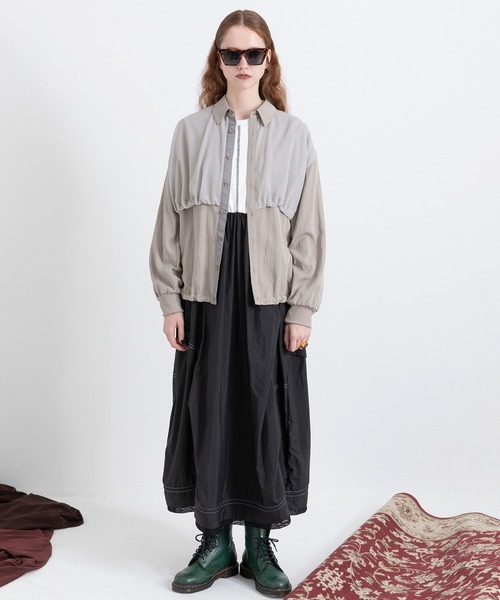 AULA AILA（アウラアイラ）の「ウエストスイッチングワンピース（ワンピース・レディース・ブラック/オフホワイト/ブルー・0）」の14枚目の写真