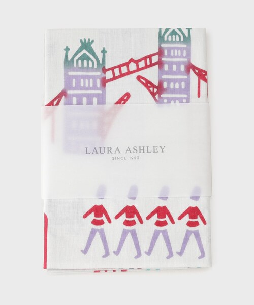 LAURA ASHLEY(ローラアシュレイ)の「【日本製/ギフトにおすすめ!】ロンドン柄 注染手ぬぐい(エプロン・レディース・ライトグレー系/キャメル・00)」の2枚目の写真