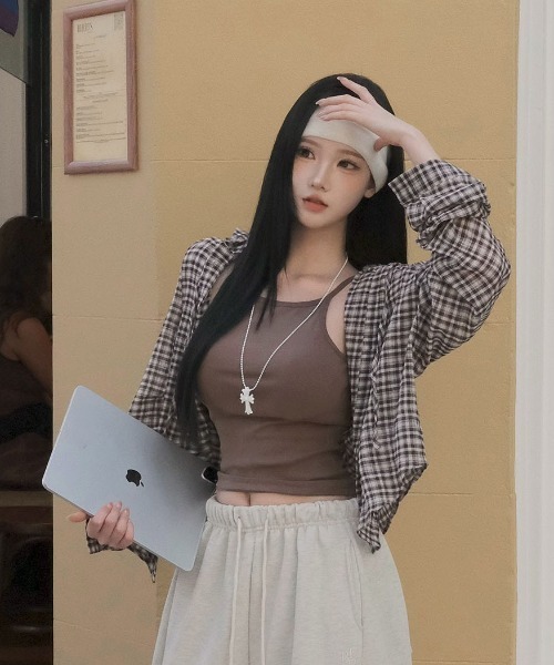 BEIDELLI（ベイデリー）の「[MADE] フード付きサマーチェックシャツ（シャツ/ブラウス・レディース・ブラウン/ネイビー/ブラック・FREE）」の21枚目の写真