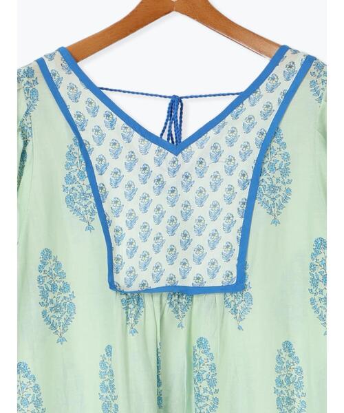 Lugnoncure（ルノンキュール）の「【INDIA made】花柄プリントワンピース（ワンピース・レディース・オフホワイト/ネイビー/グリーン・F）」の15枚目の写真