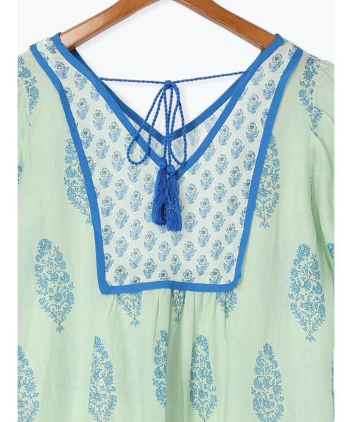 Lugnoncure（ルノンキュール）の「【INDIA made】花柄プリントワンピース（ワンピース・レディース・オフホワイト/ネイビー/グリーン・F）」の18枚目の写真