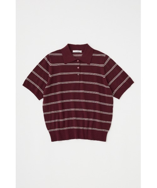 MOUSSY（マウジー）の「MESH KNIT LOOSE ポロシャツ（ニット/セーター・レディース・マジェンタ/ライトイエロー/ダークネイビー・FREE）」の19枚目の写真