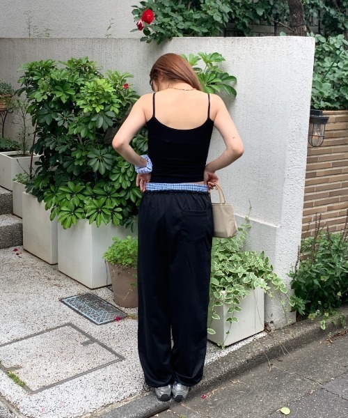 Teem Store(チームストア)の「ウエストギンガムチェックレイヤードワイドスウェットパンツ(スウェットパンツ・レディース・グレー/ブラック/ネイビー・M/L)」の16枚目の写真