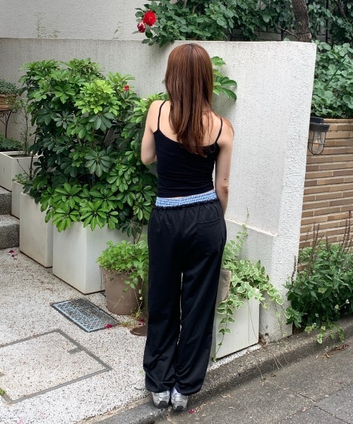 Teem Store(チームストア)の「ウエストギンガムチェックレイヤードワイドスウェットパンツ(スウェットパンツ・レディース・グレー/ブラック/ネイビー・M/L)」の21枚目の写真