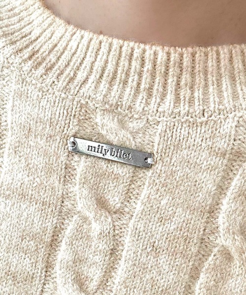 mily bilet(ミウィビレット)の「【mily bilet】前も後ろも可愛く映える、大人フェミニン。前後2WAYリボン使いケーブルニット(ニット/セーター・レディース・グレー/チャコールグレー/レッド/アイボリー・X-LARGE/SMALL/MEDIUM/LARGE)」の14枚目の写真
