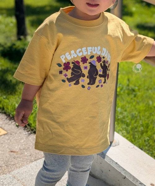 COBMASTER（コブマスター）の「【COBMASTER/コブマスター】COB KIDS PEACEFULDAYS TEE/半袖Tシャツ/キッズ（Tシャツ/カットソー・キッズ・グリーン/インディゴブルー/イエロー/サーモンピンク・MEDIUM/LARGE/SMALL）」の3枚目の写真