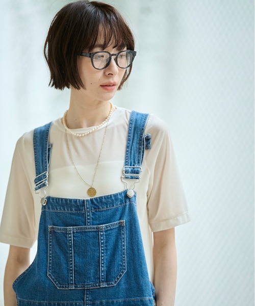 MICA&DEAL(マイカ&ディール)の「【MICA&DEAL/マイカアンドディール】ベロアTEE / シアーベロア / Tシャツ【WEB限定】(Tシャツ/カットソー・レディース・グレイッシュベージュ/オフホワイト/ブルー・フリー)」の4枚目の写真