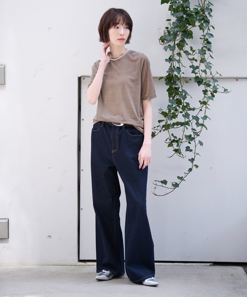 MICA&DEAL(マイカ&ディール)の「【MICA&DEAL/マイカアンドディール】ベロアTEE / シアーベロア / Tシャツ【WEB限定】(Tシャツ/カットソー・レディース・グレイッシュベージュ/オフホワイト/ブルー・フリー)」の17枚目の写真