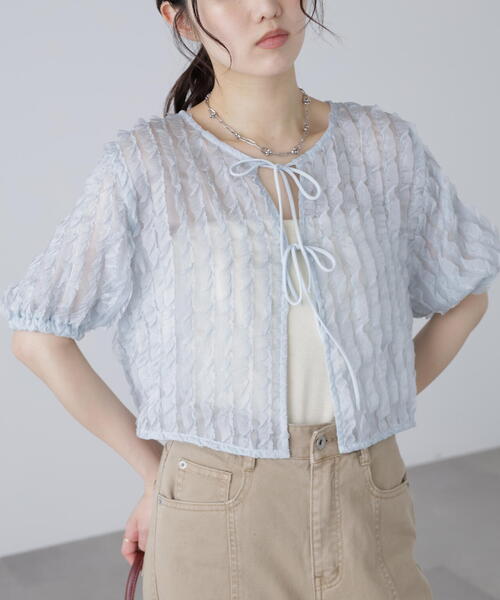 コムデギャルソン リボン シアートップス ブラウス COMME des GARCONS コムコム コムデギャルソンCOMME 製品洗い
