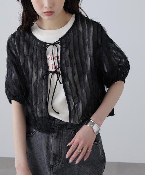 コムデギャルソン リボン シアートップス ブラウス COMME des GARCONS コムコム コムデギャルソンCOMME 製品洗い