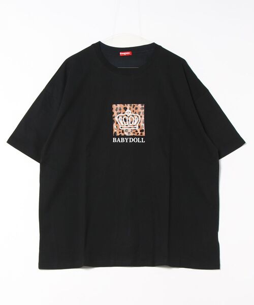 BABYDOLL（ベビードール）の「【綿100％】親子お揃い ヒョウ柄Tシャツ 0587A（Tシャツ/カットソー・メンズ・ホワイト/ブラック・M/L/XL/S）」の2枚目の写真