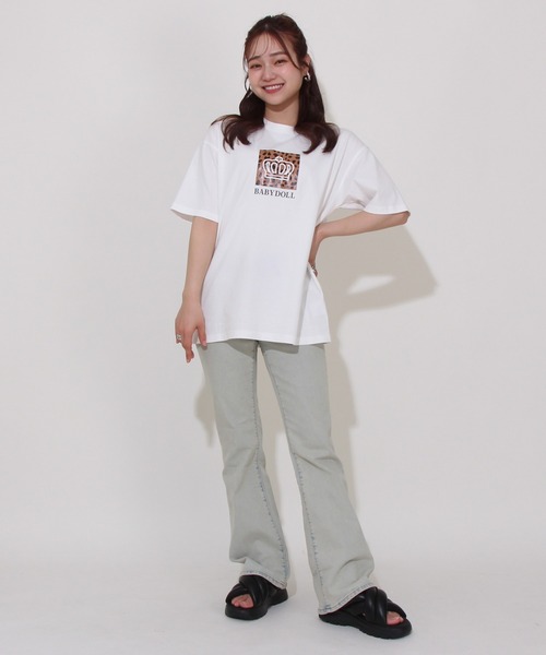 BABYDOLL（ベビードール）の「【綿100％】親子お揃い ヒョウ柄Tシャツ 0587A（Tシャツ/カットソー・メンズ・ホワイト/ブラック・M/L/XL/S）」の10枚目の写真