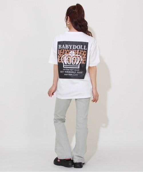 BABYDOLL（ベビードール）の「【綿100％】親子お揃い ヒョウ柄Tシャツ 0587A（Tシャツ/カットソー・メンズ・ホワイト/ブラック・M/L/XL/S）」の8枚目の写真
