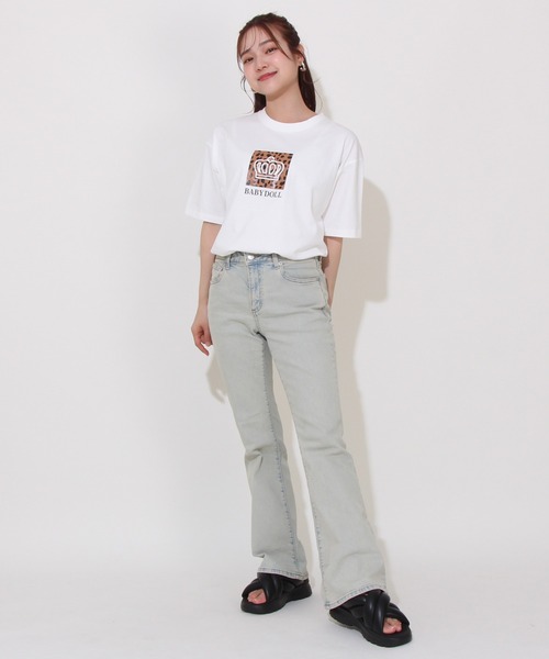 BABYDOLL（ベビードール）の「【綿100％】親子お揃い ヒョウ柄Tシャツ 0587A（Tシャツ/カットソー・メンズ・ホワイト/ブラック・M/L/XL/S）」の5枚目の写真