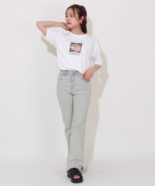 BABYDOLL（ベビードール）の「【綿100％】親子お揃い ヒョウ柄Tシャツ 0587A（Tシャツ/カットソー・メンズ・ホワイト/ブラック・M/L/XL/S）」の4枚目の写真
