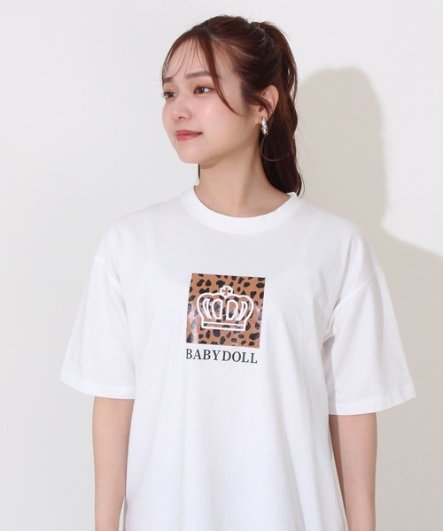 BABYDOLL（ベビードール）の「【綿100％】親子お揃い ヒョウ柄Tシャツ 0587A（Tシャツ/カットソー・メンズ・ホワイト/ブラック・M/L/XL/S）」の7枚目の写真