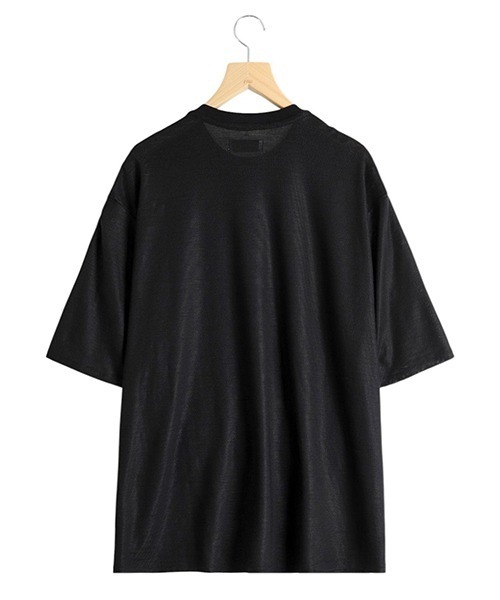 marka（マーカ）の「marka / マーカ：CREW NECK TEE - RAMIE KNIT -：M25B-02CS01B[COR]（Tシャツ/カットソー・メンズ・ブラック・1/2）」の8枚目の写真