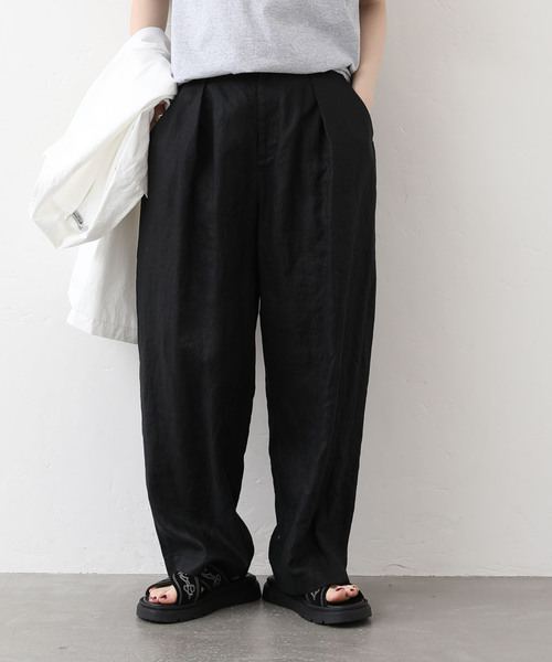 JOURNAL STANDARD LUXE（ジャーナルスタンダード　ラックス）の「リネン タックパンツ（その他パンツ・レディース・ブラック/ネイビー・SMALL/MEDIUM）」の16枚目の写真