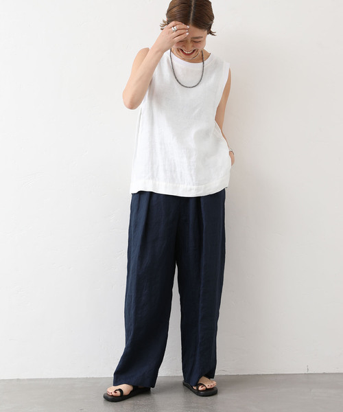 JOURNAL STANDARD LUXE（ジャーナルスタンダード　ラックス）の「リネン タックパンツ（その他パンツ・レディース・ブラック/ネイビー・SMALL/MEDIUM）」の18枚目の写真