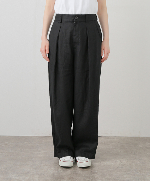 JOURNAL STANDARD LUXE（ジャーナルスタンダード　ラックス）の「リネン タックパンツ（その他パンツ・レディース・ブラック/ネイビー・SMALL/MEDIUM）」の8枚目の写真