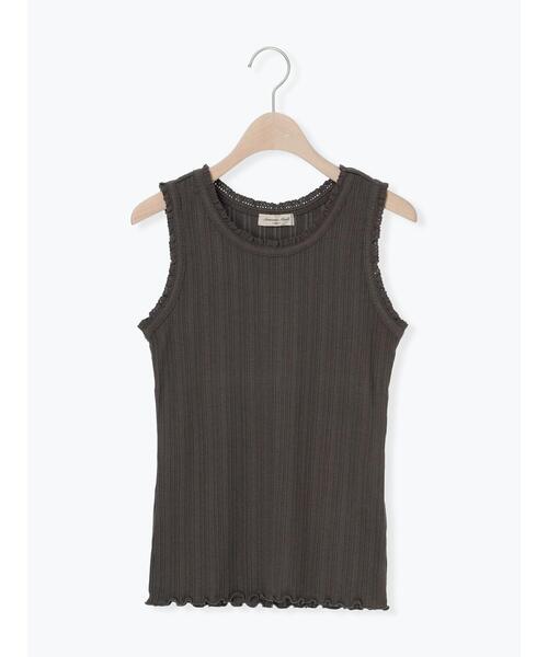 Samansa Mos2（サマンサ モスモス）の「エッジレーステレコノースリ（Tシャツ/カットソー・レディース・ベージュ/チャコールグレー/オフホワイト・F）」の8枚目の写真