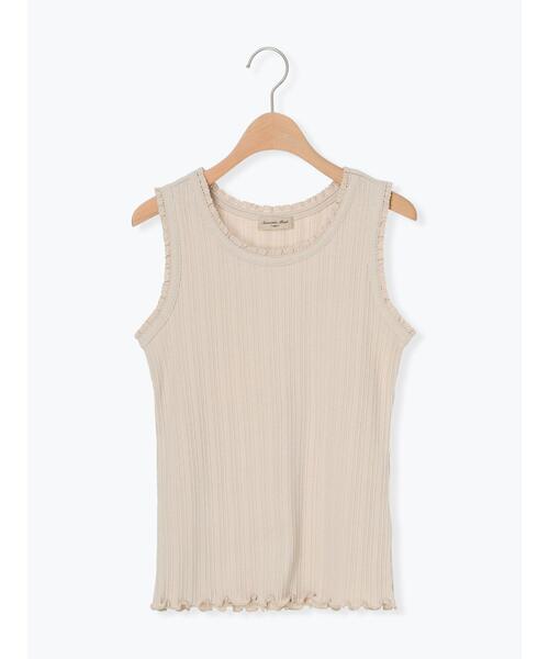 Samansa Mos2（サマンサ モスモス）の「エッジレーステレコノースリ（Tシャツ/カットソー・レディース・ベージュ/チャコールグレー/オフホワイト・F）」の9枚目の写真