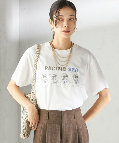 Odub（オーダブ）の「【SHIPS別注】Odub:〈手洗い可能〉プリント TEE（Tシャツ/カットソー・レディース・イエロー/ネイビー/ホワイト・ONE SIZE）」の12枚目の写真