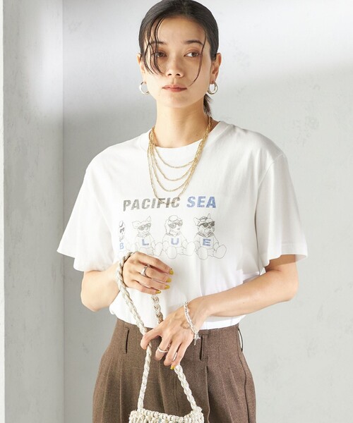 Odub（オーダブ）の「【SHIPS別注】Odub:〈手洗い可能〉プリント TEE（Tシャツ/カットソー・レディース・イエロー/ネイビー/ホワイト・ONE SIZE）」の8枚目の写真