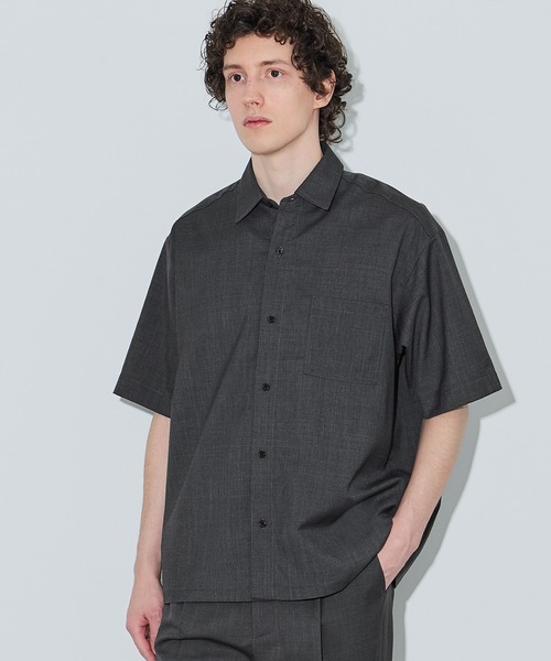 coca(coca)(コカ)の「リラックス半袖シャツ(シャツ/ブラウス・メンズ・チャコール/ライトグレー/ブラック・L/M/XL)」の1枚目の写真