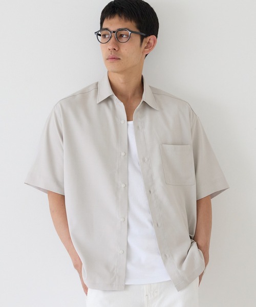 coca(coca)(コカ)の「リラックス半袖シャツ(シャツ/ブラウス・メンズ・チャコール/ライトグレー/ブラック・L/M/XL)」の3枚目の写真