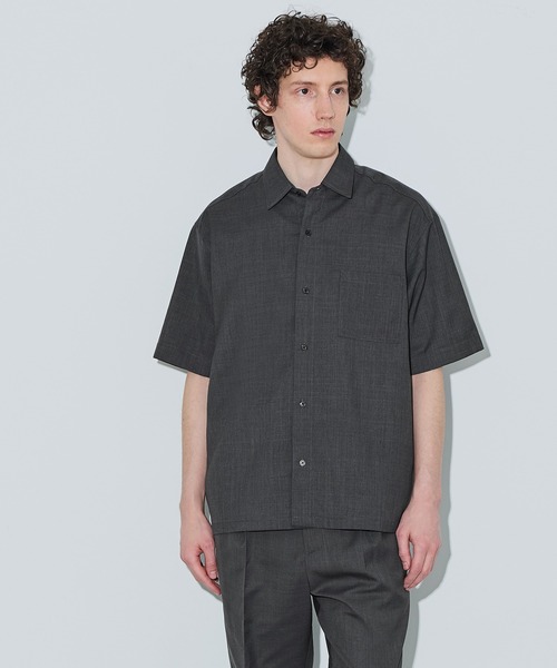 coca(coca)(コカ)の「リラックス半袖シャツ(シャツ/ブラウス・メンズ・チャコール/ライトグレー/ブラック・L/M/XL)」の7枚目の写真
