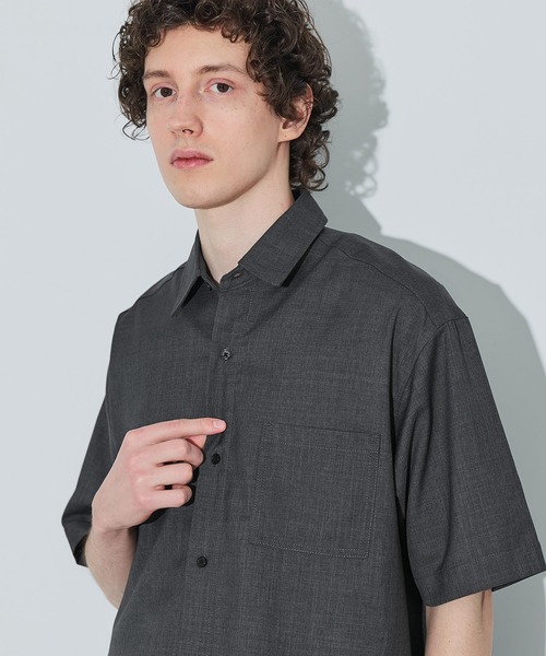 coca(coca)(コカ)の「リラックス半袖シャツ(シャツ/ブラウス・メンズ・チャコール/ライトグレー/ブラック・L/M/XL)」の9枚目の写真