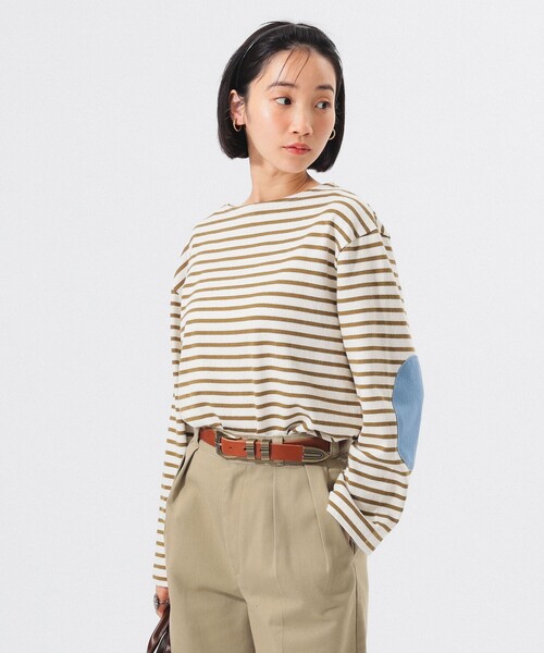 【新品タグ付き】BEAMSBOY エルボーパッチバスクロングスリーブ BEAMS BOY（ビームス ボーイ）エルボー パッチ バスク ロング