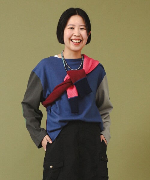 BEAMS BOY（ビームスボーイ）の「【1/15再値下げ】エルボー パッチ バスク ロングスリーブ（Tシャツ/カットソー・レディース・その他1/ブラック/オリーブ/その他・1/2）」の20枚目の写真