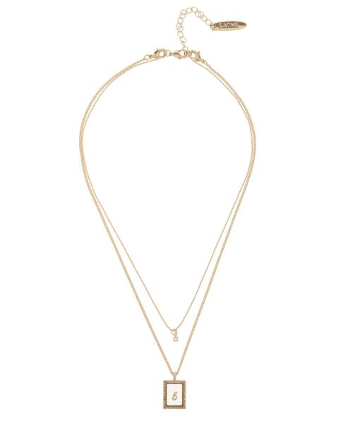 EATME（イートミー）の「スクエアチャームダブルチェーンネックレス（ネックレス・レディース・ゴールド/シルバー・FREE）」の2枚目の写真