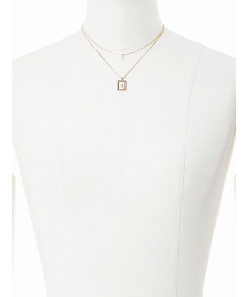 EATME（イートミー）の「スクエアチャームダブルチェーンネックレス（ネックレス・レディース・ゴールド/シルバー・FREE）」の5枚目の写真