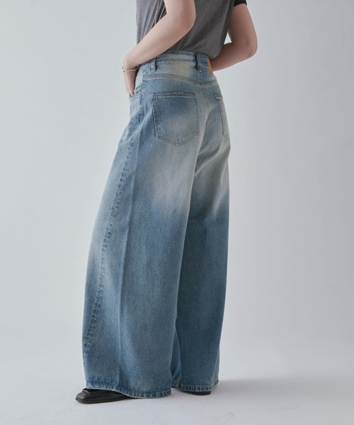 Lui's（ルイス）の「ワイドデニム（デニムパンツ・レディース・インディゴブルー/ブラック・36/38）」の4枚目の写真