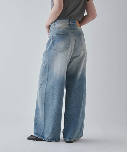 Lui's（ルイス）の「ワイドデニム（デニムパンツ・レディース・インディゴブルー/ブラック・36/38）」の3枚目の写真