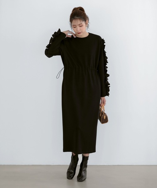 パリ発☆関税送料込【A.P.C.】メタライズ加工ワンピース Marit ローズマリーとアジサイpt.ワンピース （ロング・マキシ丈